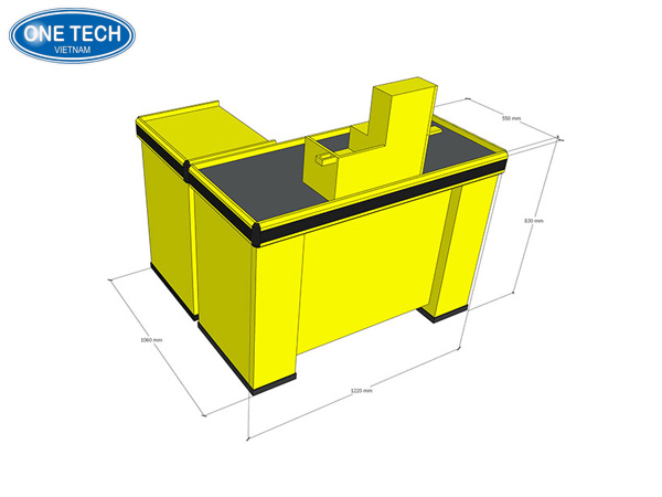 Bàn thu ngân kim loại 1m2