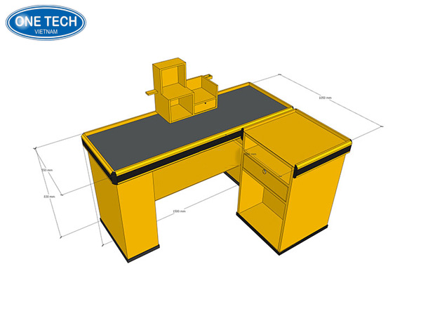 Bàn thu ngân kim loại 1m5