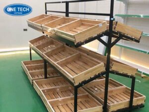 Kệ siêu thị chất lượng cao tại Bến Tre, thiết kế chắc chắn, tối ưu không gian trưng bày sản phẩm.