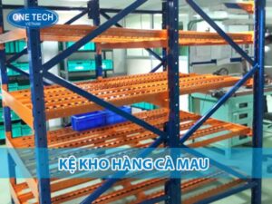 Kệ kho hàng tại Cà Mau với thiết kế chắc chắn, chịu lực tốt, giúp tối ưu không gian lưu trữ.