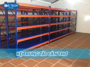 Kệ trung tải tại Cần Thơ với thiết kế chắc chắn, chịu lực tốt, phù hợp cho kho hàng và cửa hàng.