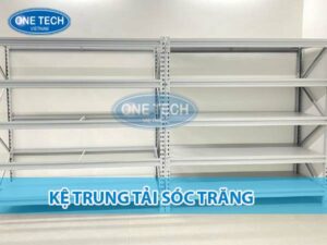 Kệ trung tải tại Sóc Trăng với thiết kế chắc chắn, phù hợp cho kho hàng và cửa hàng.