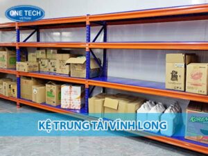 Kệ trung tải tại Vĩnh Long chắc chắn, chịu lực tốt, phù hợp cho kho hàng và nhà xưởng.