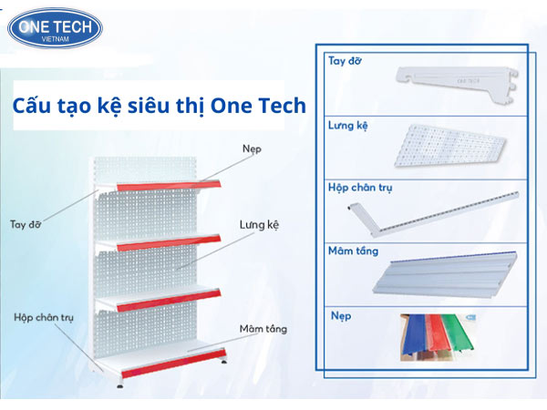 Cấu tạo kệ sắt siêu thị One Tech