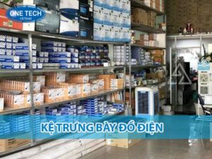 Kệ trưng bày đồ điện chắc chắn, thiết kế thông minh giúp tối ưu không gian và trưng bày sản phẩm hiệu quả.
