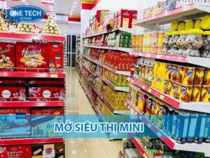 Siêu thị mini được bày trí chuyên nghiệp, đa dạng mặt hàng, thu hút khách hàng.