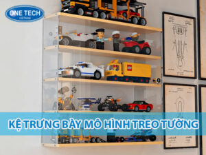 Kệ trưng bày mô hình treo tường hiện đại, thiết kế tinh gọn giúp tối ưu không gian và bảo vệ bộ sưu tập.