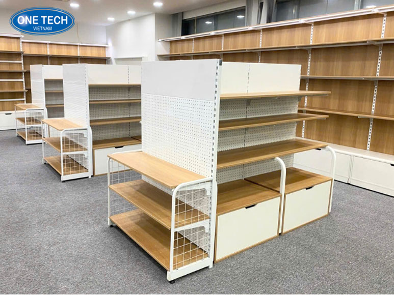 Kệ trưng bày gỗ One Tech – Tăng vẻ đẹp và tính năng cho không gian cửa hàng Kệ trưng bày gỗ One Tech – Thiết kế đẹp mắt, phù hợp với mọi loại sản phẩm trong không gian bán lẻ