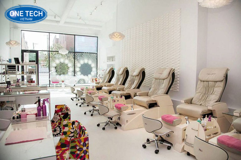 Mở tiệm làm tóc, spa mini và tiệm nail ở nông thôn Không gian tiệm làm tóc kết hợp spa mini và tiệm nail hiện đại tại nông thôn, thiết kế đơn giản mà thu hút khách hàng
