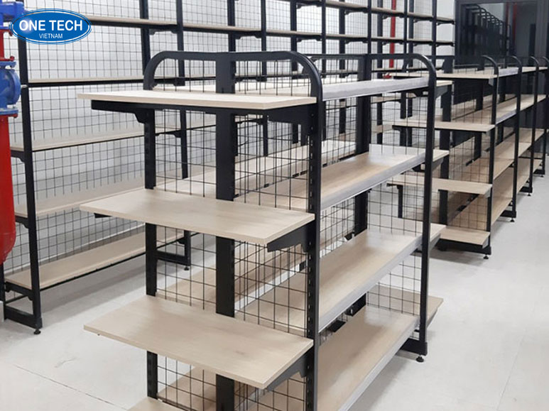 Bí quyết chọn kệ gỗ khung sắt phù hợp cho mọi không gian Kệ gỗ khung sắt hiện đại, chắc chắn, phù hợp cho phòng khách và cửa hàng