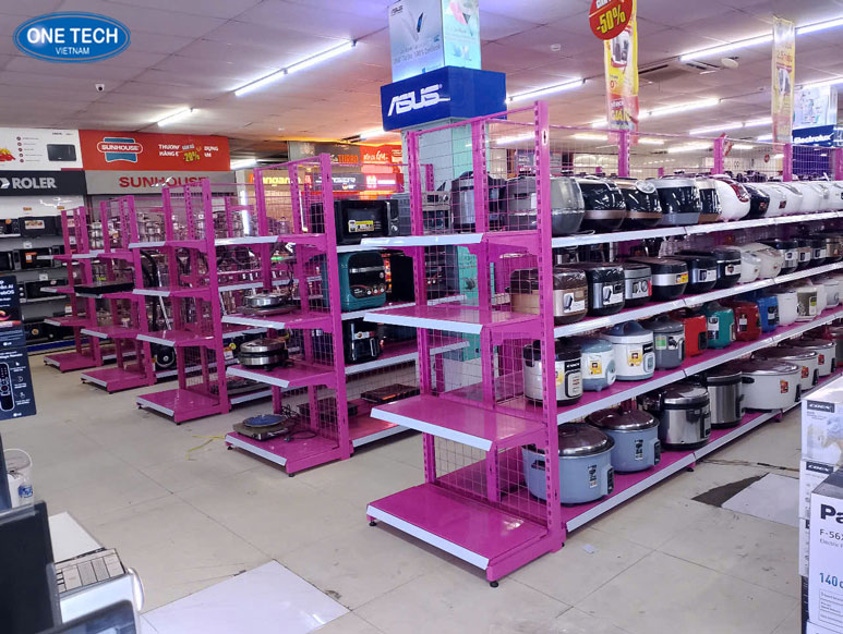 Mua kệ lưng lưới siêu thị chất lượng cao tại đơn vị uy tín Kệ lưng lưới siêu thị 5 tầng trưng bày hàng hóa gọn gàng trong cửa hàng tạp hóa
