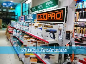 Kệ trưng bày máy khoan bằng sắt chắc chắn, thiết kế 5 tầng, dùng cho cửa hàng điện máy và kim khí