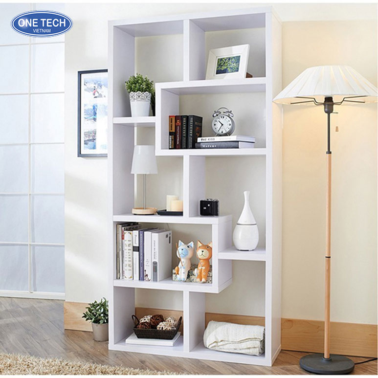 Kệ trưng bày phòng khách phong cách tối giản hiện đại Kệ trưng bày phòng khách tối giản màu gỗ tự nhiên, thiết kế gọn gàng, phù hợp không gian hiện đại