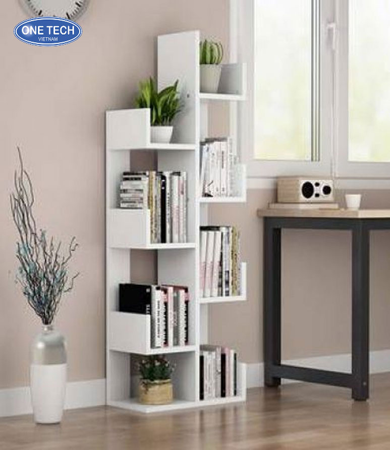 Kệ sách phòng khách thiết kế độc đáo, hiện đại và tinh tế Kệ sách độc đáo cho phòng khách, thiết kế hiện đại, tạo điểm nhấn không gian sống