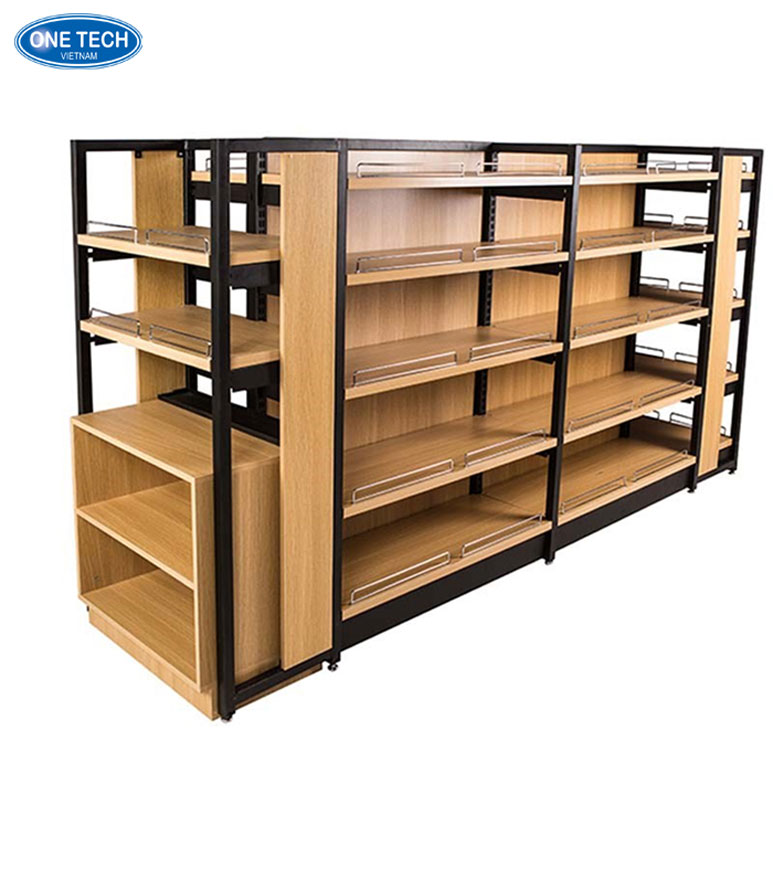 Kệ trưng bày sách mâm gỗ khung sắt chất lượng cao Kệ trưng bày sách mâm gỗ khung sắt, thiết kế hiện đại, chắc chắn, phù hợp với không gian cửa hàng, thư viện