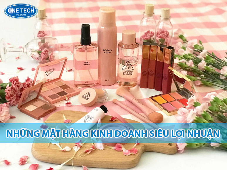 Hình ảnh tổng hợp các mặt hàng kinh doanh siêu lợi nhuận như mỹ phẩm, đồ gia dụng, đồ ăn vặt, đồ công nghệ, quần áo thời trang