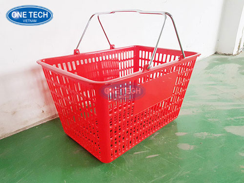 Giỏ xách siêu thị cầm tay nhỏ gọn tiện lợi cho người mua sắm Giỏ xách siêu thị cầm tay màu đỏ nhỏ gọn, phù hợp cho siêu thị và cửa hàng tiện lợi