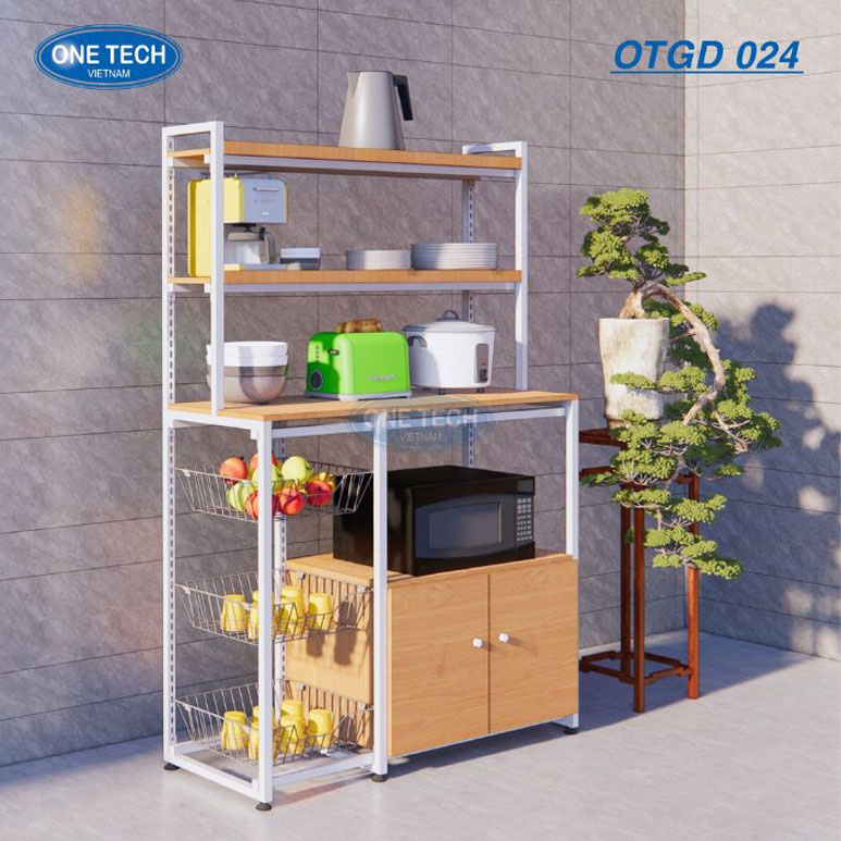 Kệ để đồ gia dụng tiện lợi cho gia đình Kệ để đồ gia dụng bằng gỗ hiện đại, giúp sắp xếp ngăn nắp các vật dụng trong nhà