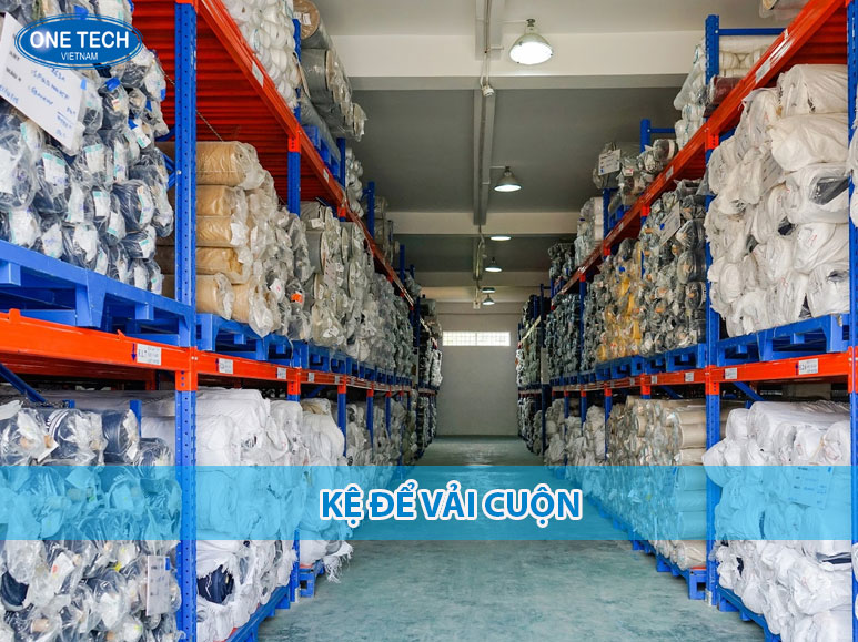 Kệ để vải cuộn 3 tầng bằng sắt sơn tĩnh điện, thiết kế chắc chắn chuyên dụng cho nhà xưởng và cửa hàng vải