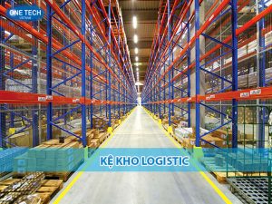 Kệ kho logistic tải trọng lớn, chất liệu thép sơn tĩnh điện, dùng trong nhà kho công nghiệp