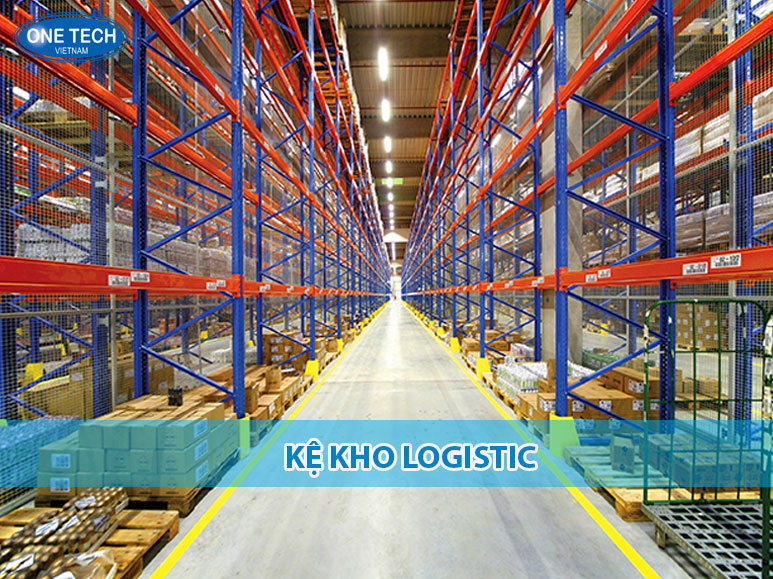 Kệ kho logistic tải trọng lớn, chất liệu thép sơn tĩnh điện, dùng trong nhà kho công nghiệp