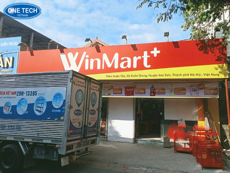 Winmart lựa chọn kệ siêu thị chất lượng cao từ OneTech Hệ thống kệ siêu thị OneTech được lắp đặt tại chuỗi cửa hàng Winmart
