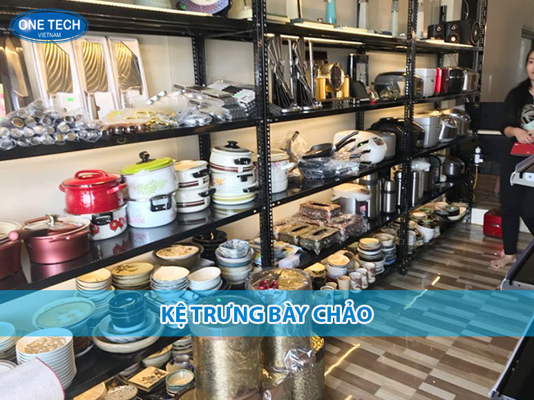Kệ trưng bày chảo bằng sắt sơn tĩnh điện, 5 tầng, trưng bày chảo chống dính tại cửa hàng