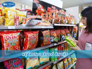 Kệ trưng bày đồ ăn vặt nhiều tầng bằng sắt, thiết kế gọn nhẹ, dễ lắp ráp