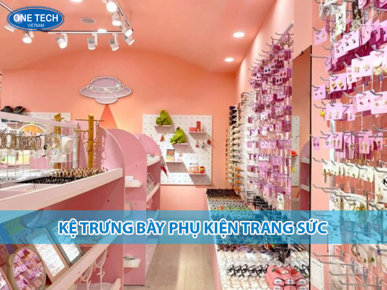 Kệ trưng bày phụ kiện trang sức bằng kim loại sơn tĩnh điện, nhiều tầng, trưng bày khuyên tai, vòng tay trong cửa hàng