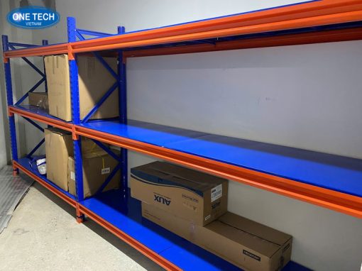 Kệ trung tải chịu lực 300kg bằng khung thép lắp ráp, phù hợp cho nhà kho, siêu thị và cửa hàng vật tư