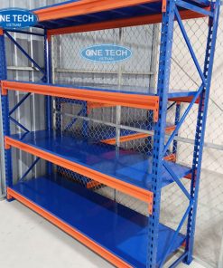 Giá kệ trung tải chịu lực 500kg bằng thép sơn tĩnh điện, ứng dụng trong kho lưu trữ công nghiệp