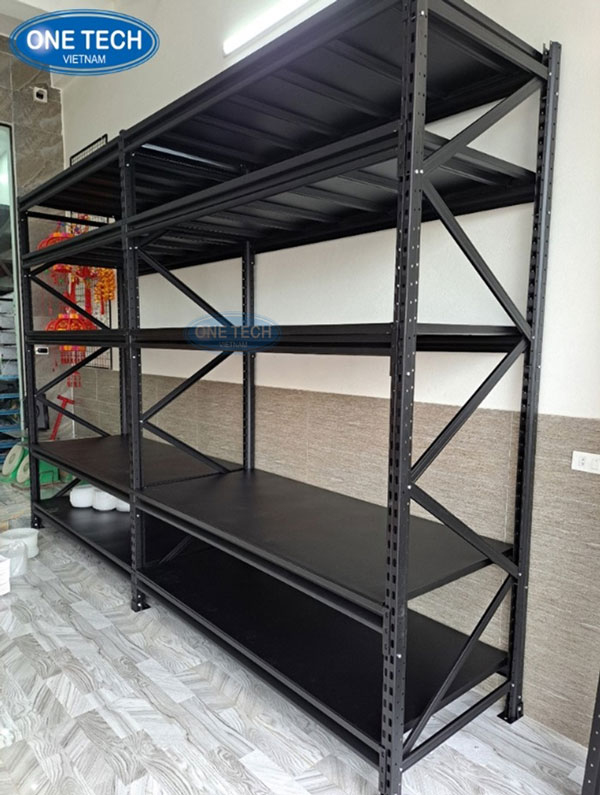 Kệ trung tải màu đen phân loại theo hình thức thiết kế và tải trọng