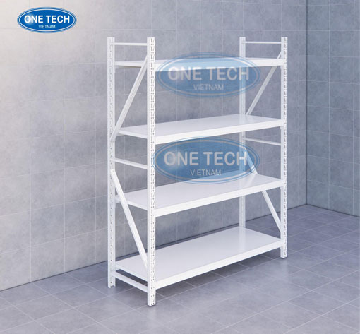 Kệ trung tải mẫu mới sử dụng khớp gài chắc chắn, chịu lực tốt, phù hợp cho kho hàng vừa và nhỏ