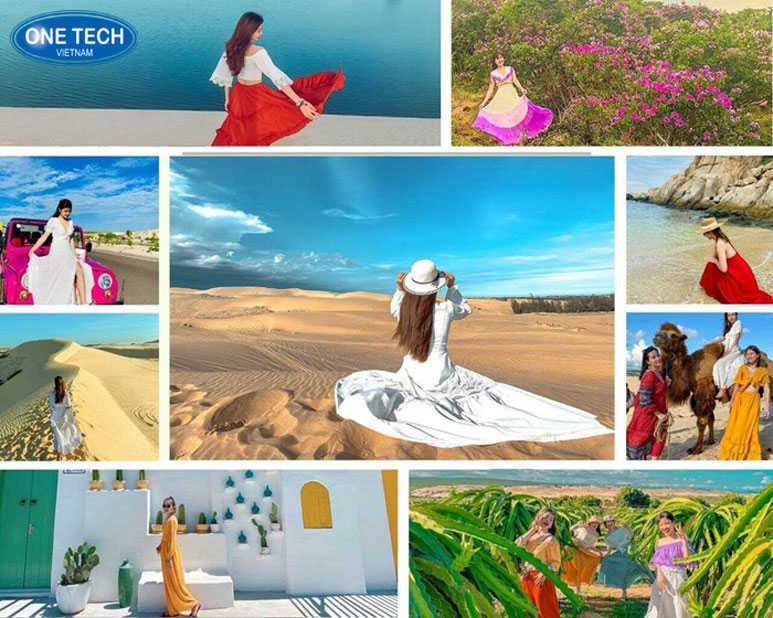 Cho thuê trang phục biển và chụp ảnh ngoại cảnh chuyên nghiệp Người mẫu mặc trang phục biển, tạo dáng chụp ảnh tại bãi biển nắng đẹp