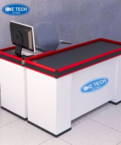Quầy thu ngân chữ L thiết kế tối ưu thao tác, phù hợp cửa hàng bán lẻ và quán cà phê