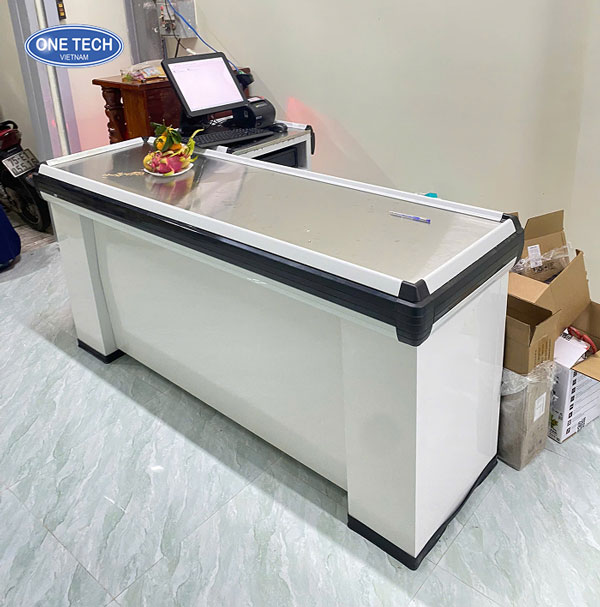 Quầy thu ngân siêu thị dài 1m8 thiết kế hiện đại Quầy thu ngân 1m8 dùng cho siêu thị mini, thiết kế gọn gàng, tiện lợi