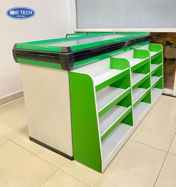 Giá bán bàn thu ngân Winmart mới nhất tại One Tech Bàn thu ngân Winmart hiện đại màu đỏ trắng với giá bán ưu đãi tại One Tech