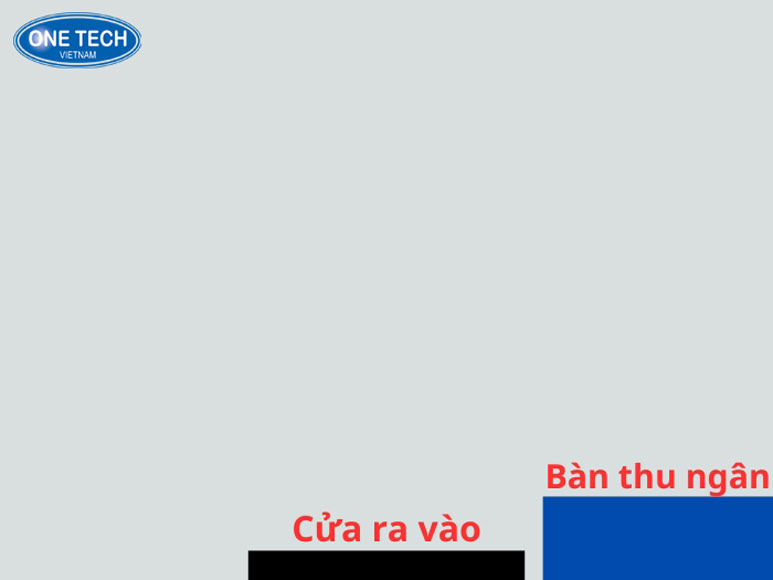 Vị trí đặt quầy tính tiền ở đầu lối vào cửa hàng tiện lợi Quầy tính tiền được bố trí ngay đầu cửa hàng, thuận tiện cho việc thanh toán và giám sát