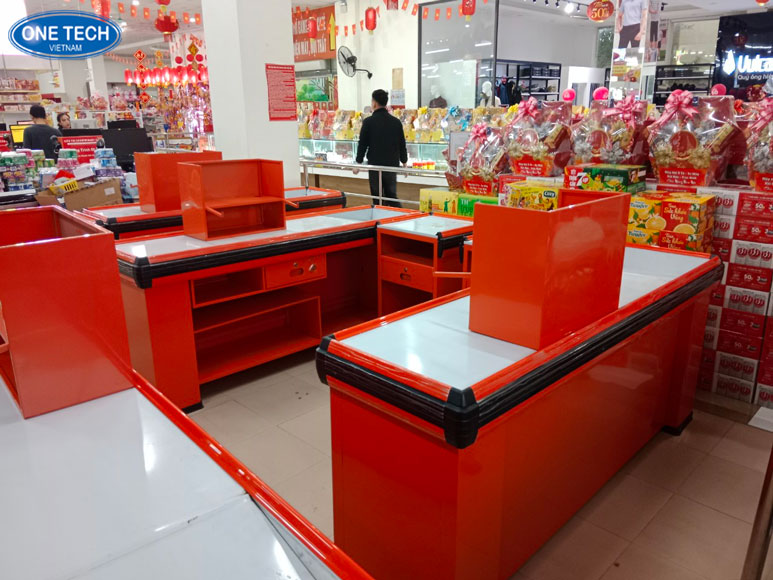 Cấu tạo cơ bản của quầy thu ngân tại Đà Nẵng Mô phỏng cấu tạo quầy thu ngân Đà Nẵng gồm mặt bàn, ngăn kéo, kệ để hàng