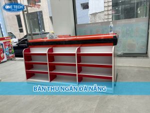 Bàn thu ngân Đà Nẵng kiểu dáng hiện đại, phù hợp cho siêu thị và cửa hàng bán lẻ