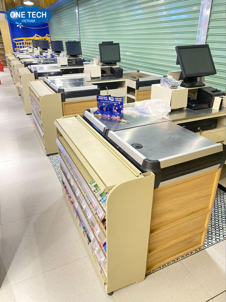 Mẫu bàn thu ngân đang sử dụng tại cửa hàng bán lẻ khu vực Hải Phòng
