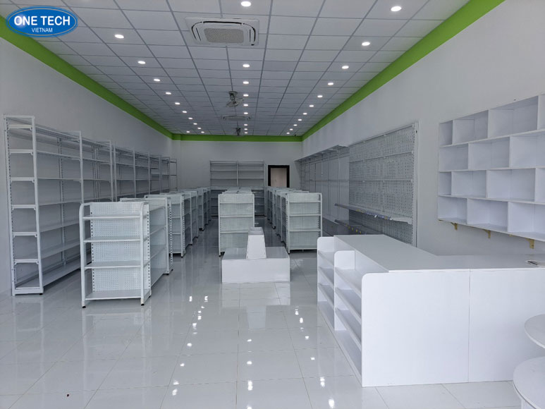 Bàn thu ngân One Tech tại Hải Phòng với kiểu dáng hiện đại, nhiều kích thước phù hợp siêu thị, tạp hóa