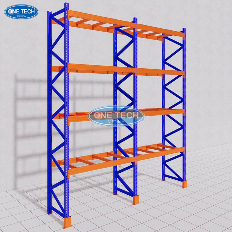 Kệ công nghiệp 4 tầng Selective chứa hàng tải trọng nặng Kệ công nghiệp 4 tầng Selective dùng để lưu trữ hàng hóa trong kho
