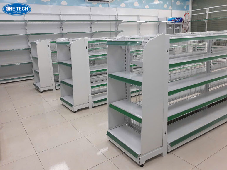 Kệ siêu thị tại TP.HCM hỗ trợ bày trí sản phẩm khoa học Cửa hàng bán lẻ tại TP.HCM sử dụng kệ siêu thị để trưng bày hàng hóa tiện lợi