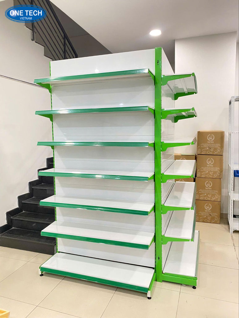 Kệ siêu thị tôn liền TP.HCM trưng bày hàng hóa hiệu quả Kệ siêu thị tôn liền TP.HCM dùng để trưng bày sản phẩm tại cửa hàng tiện lợi