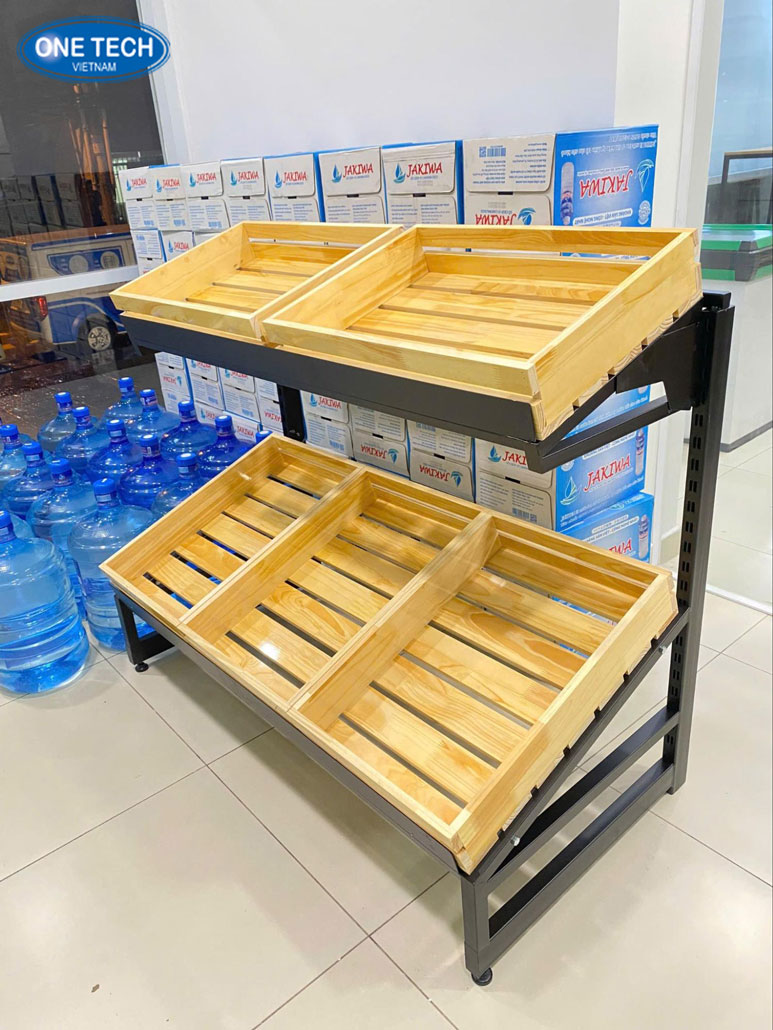 Kệ gạo bán lẻ thiết kế linh hoạt cho mọi không gian cửa hàng Kệ trưng bày gạo giúp phân loại và sắp xếp sản phẩm theo từng dòng gạo khác nhau