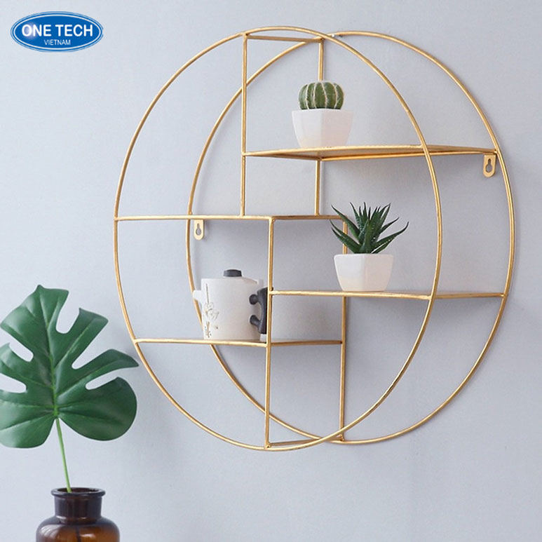 Kệ treo tường trưng bày sen đá phong cách tối giản Kệ treo tường bằng gỗ đơn giản, trưng bày chậu sen đá nhỏ gọn trong không gian sống hiện đại