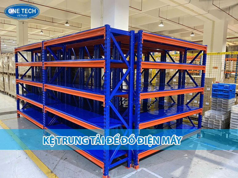 Kệ trung tải để đồ điện máy, hỗ trợ trưng bày hàng hóa theo khu vực chức năng