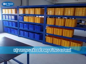 Hình ảnh kệ trung tải chuyên dùng lưu trữ phụ tùng cơ khí trong kho xưởng