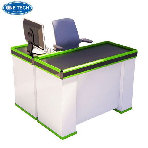 Bàn thu ngân dài 1m2 với thiết kế đơn giản, phù hợp cho cửa hàng nhỏ